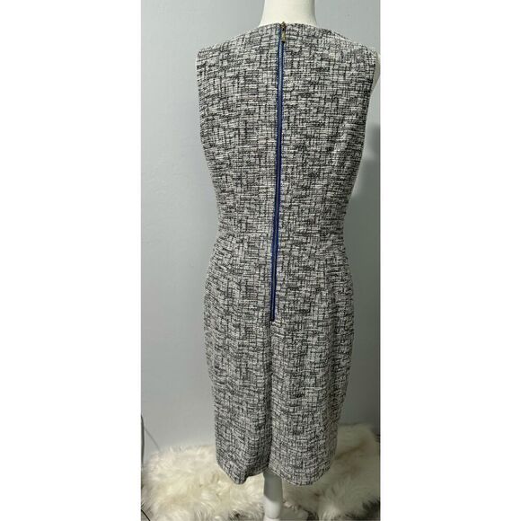 Eliza J tweed sheath sleeveless ruffle front - Picture 3 of 8